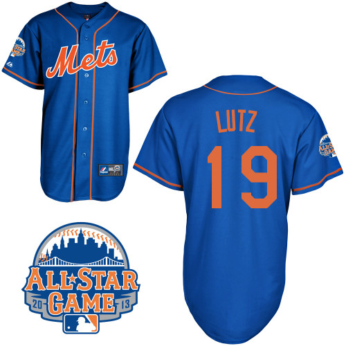 Zach Lutz #19 mlb Jersey-New York Mets Women's Authentic All Star Blue Home Baseball Jersey